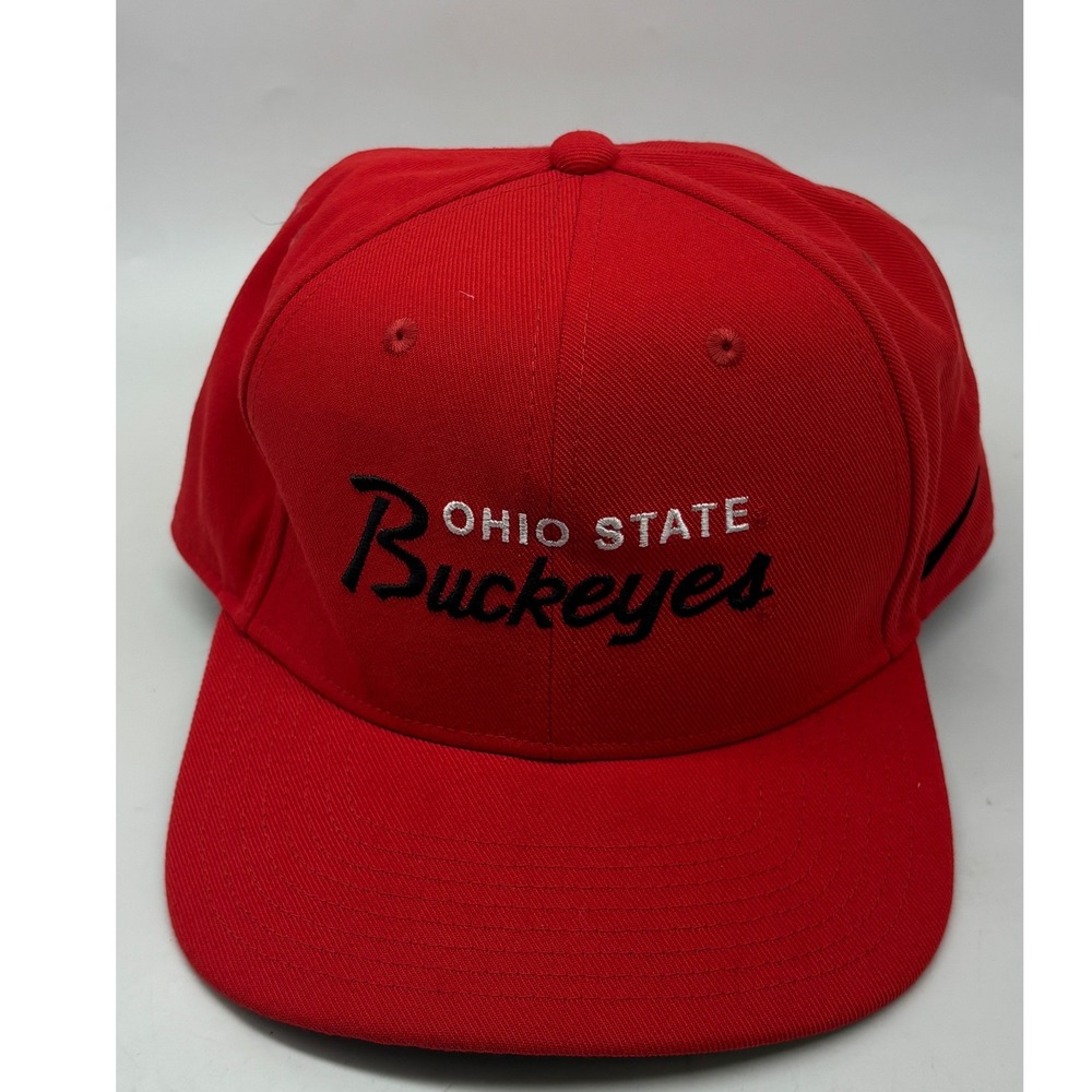 Ohio State Buckeyes Nike Pro Snapback Hat Red Underbill Adjustable Cap Script